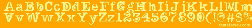 フォントNoirFilled – オレンジの背景に黄色の文字