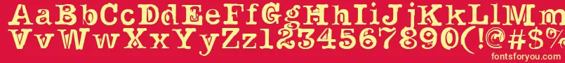 フォントNoirFilled – 黄色の文字、赤い背景