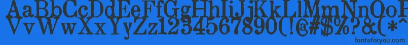 Шрифт ZaiDrukarniaakademiikrakowskiej1674 – чёрные шрифты на синем фоне
