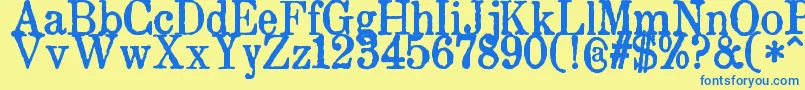 ZaiDrukarniaakademiikrakowskiej1674 Font – Blue Fonts on Yellow Background