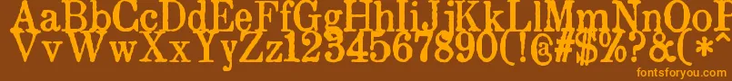 ZaiDrukarniaakademiikrakowskiej1674 Font – Orange Fonts on Brown Background