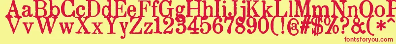 ZaiDrukarniaakademiikrakowskiej1674 Font – Red Fonts on Yellow Background