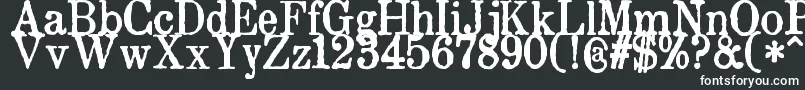 ZaiDrukarniaakademiikrakowskiej1674-fontti – valkoiset fontit mustalla taustalla