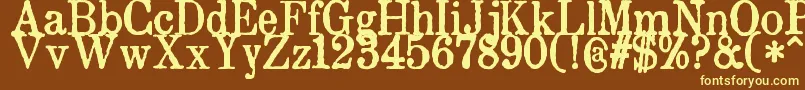 ZaiDrukarniaakademiikrakowskiej1674 Font – Yellow Fonts on Brown Background