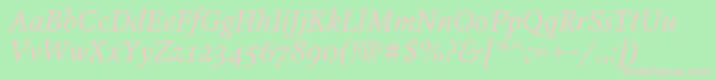 OctavaoscItalic Font – Pink Fonts on Green Background