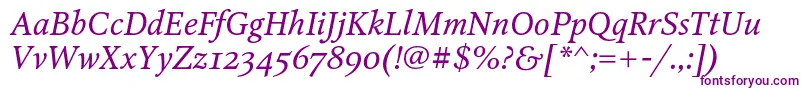 Czcionka OctavaoscItalic – fioletowe czcionki