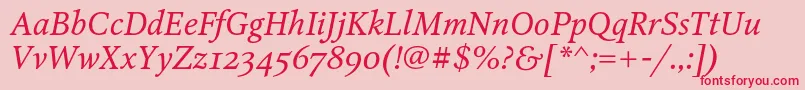 OctavaoscItalic Font – Red Fonts on Pink Background