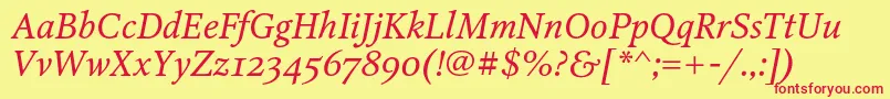 OctavaoscItalic Font – Red Fonts on Yellow Background