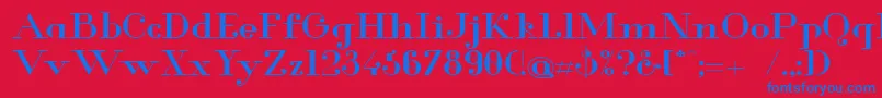 GlamorMediumExtended Font – Blue Fonts on Red Background