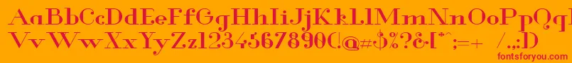 GlamorMediumExtended Font – Red Fonts on Orange Background
