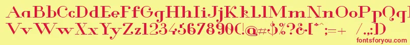 GlamorMediumExtended Font – Red Fonts on Yellow Background