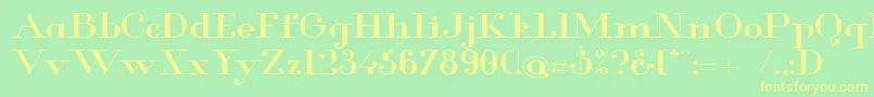 GlamorMediumExtended Font – Yellow Fonts on Green Background