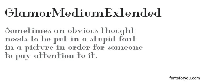 Review of the GlamorMediumExtended Font