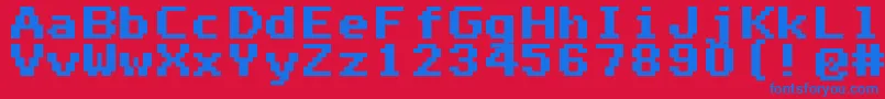 Mono0765 Font – Blue Fonts on Red Background