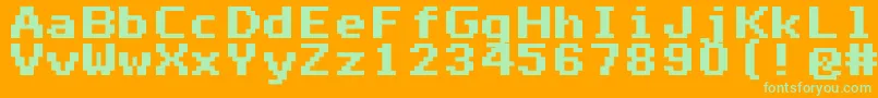 Mono0765 Font – Green Fonts on Orange Background