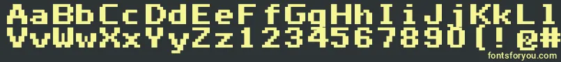 Weitere Informationen zur Mono0765-Schriftart Mono0765-Schriftart – Gelbe Schriften auf schwarzem Hintergrund
