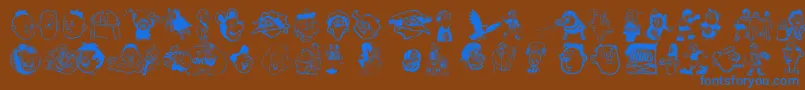 Czcionka Toonsone – niebieskie czcionki na brązowym tle