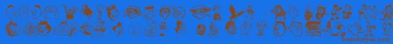 Czcionka Toonsone – brązowe czcionki na niebieskim tle