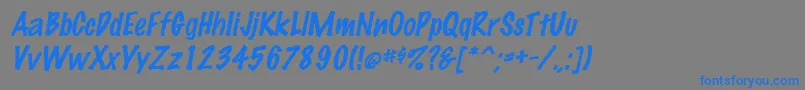 Fonte MarkingpenItalic – fontes azuis em um fundo cinza