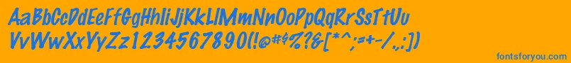 MarkingpenItalic Font – Blue Fonts on Orange Background