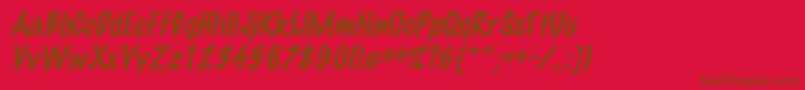 Czcionka MarkingpenItalic – brązowe czcionki na czerwonym tle