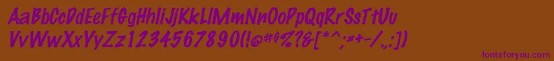 MarkingpenItalic Font – Purple Fonts on Brown Background