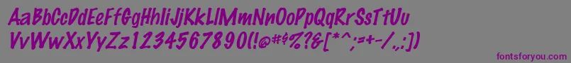 Czcionka MarkingpenItalic – fioletowe czcionki na szarym tle