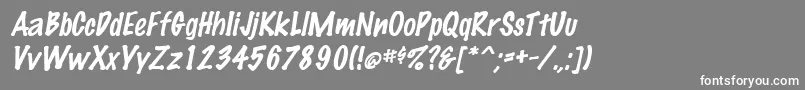 MarkingpenItalic-fontti – valkoiset fontit harmaalla taustalla