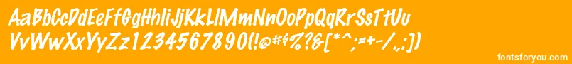 MarkingpenItalic Font – White Fonts on Orange Background