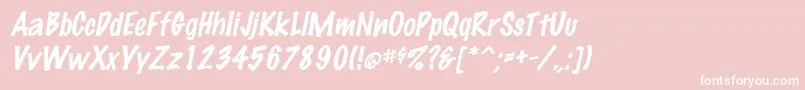 MarkingpenItalic Font – White Fonts on Pink Background