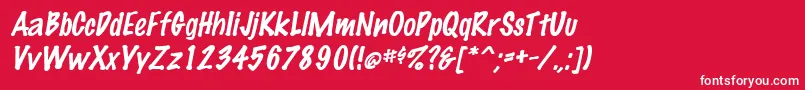 Czcionka MarkingpenItalic – białe czcionki na czerwonym tle