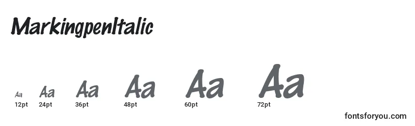 Größen der Schriftart MarkingpenItalic