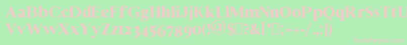 Vincentio Font – Pink Fonts on Green Background