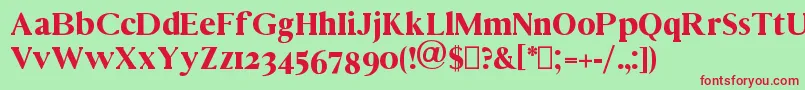 Vincentio Font – Red Fonts on Green Background