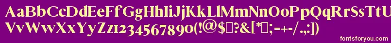 Vincentio-fontti – keltaiset fontit violetilla taustalla