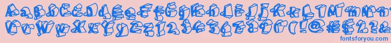 LinotypeHenriDimensions-fontti – siniset fontit vaaleanpunaisella taustalla