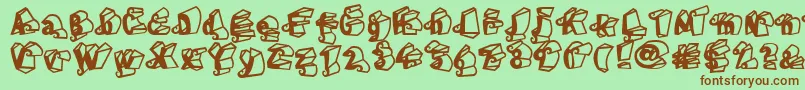 Шрифт LinotypeHenriDimensions – коричневые шрифты на зелёном фоне