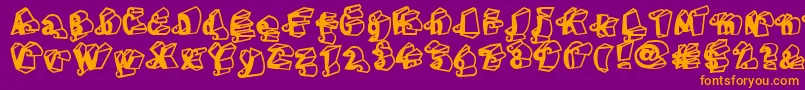 LinotypeHenriDimensions Font – Orange Fonts on Purple Background