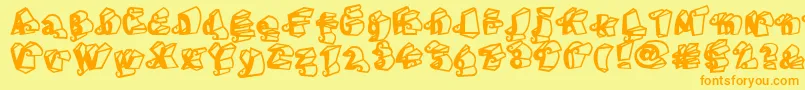 Шрифт LinotypeHenriDimensions – оранжевые шрифты на жёлтом фоне
