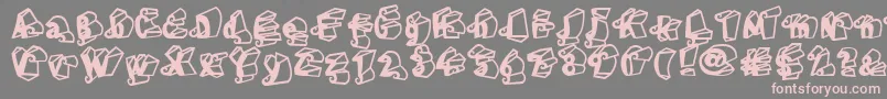 LinotypeHenriDimensions-fontti – vaaleanpunaiset fontit harmaalla taustalla