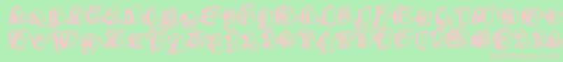 Fonte LinotypeHenriDimensions – fontes rosa em um fundo verde