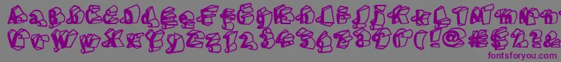 フォントLinotypeHenriDimensions – 紫色のフォント、灰色の背景