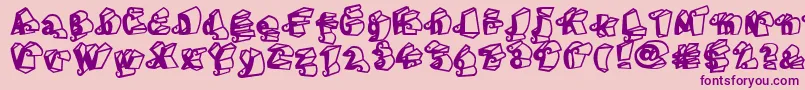 Police LinotypeHenriDimensions – polices violettes sur fond rose