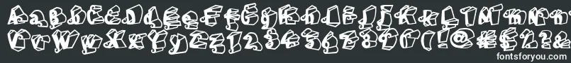 LinotypeHenriDimensions-Schriftart – Weiße Schriften auf schwarzem Hintergrund