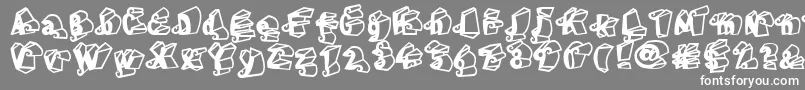 LinotypeHenriDimensions-fontti – valkoiset fontit harmaalla taustalla