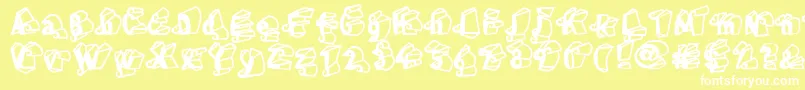 Czcionka LinotypeHenriDimensions – białe czcionki na żółtym tle