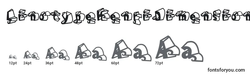 Größen der Schriftart LinotypeHenriDimensions