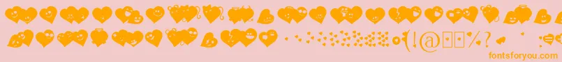 Fluffyheartsding Font – Orange Fonts on Pink Background