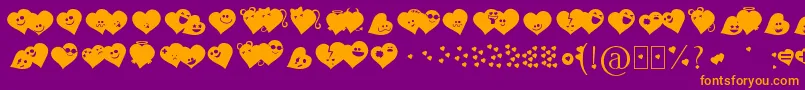 Fluffyheartsding Font – Orange Fonts on Purple Background