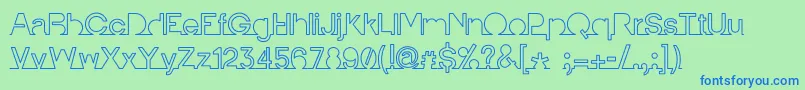 フォントIamonlinewithuLine – 青い文字は緑の背景です。